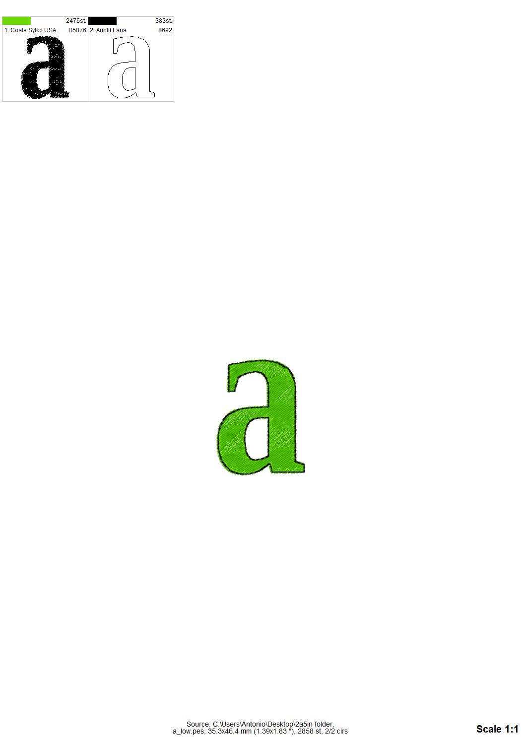 Fill Stitch Block Font Falala