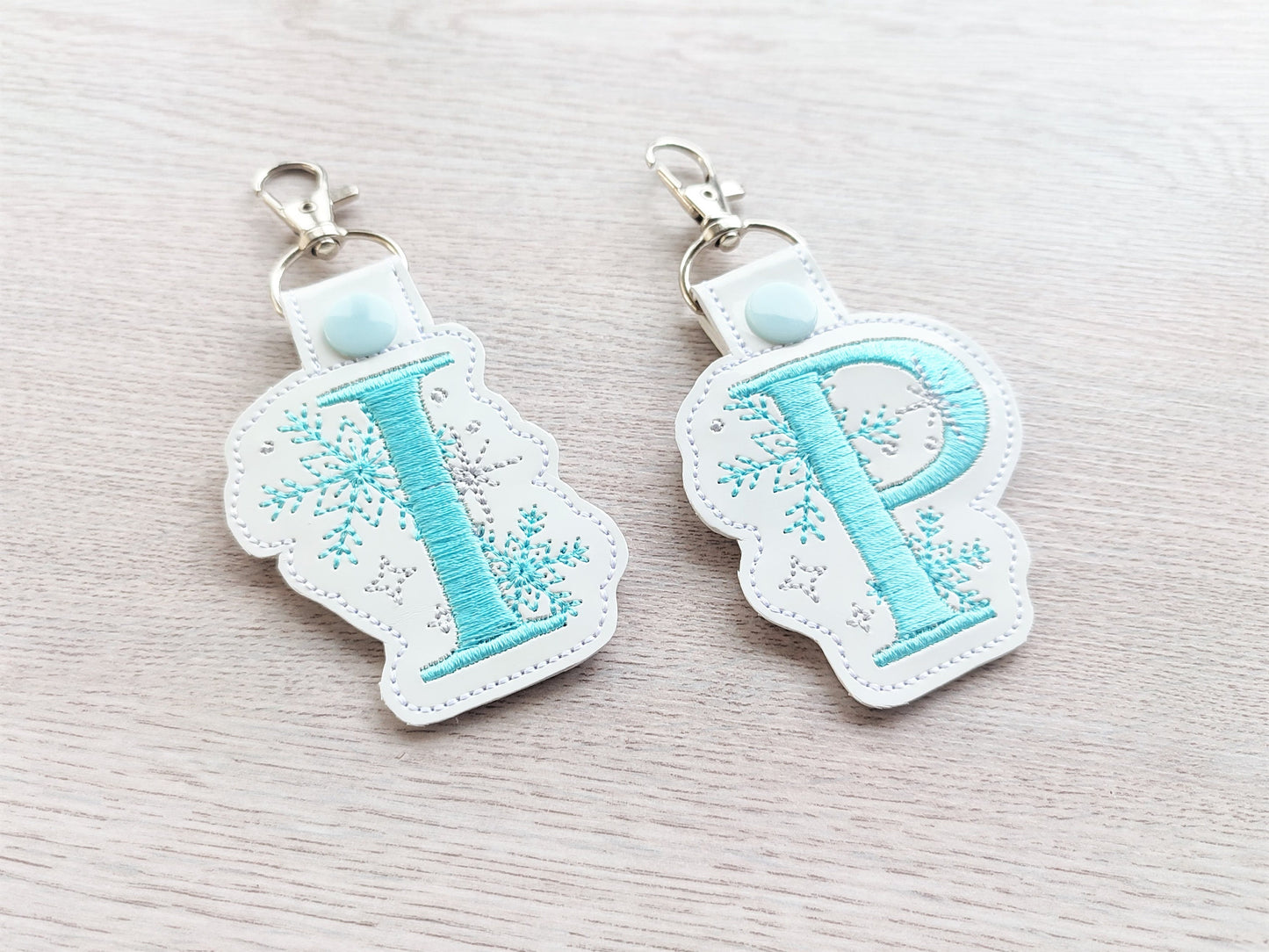 Christmas Snowflake Monogram Keychain