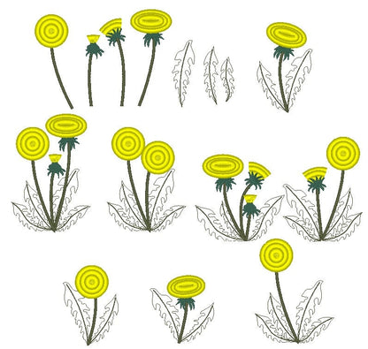 Fringed Dandelion Set of 5 Designs Machine