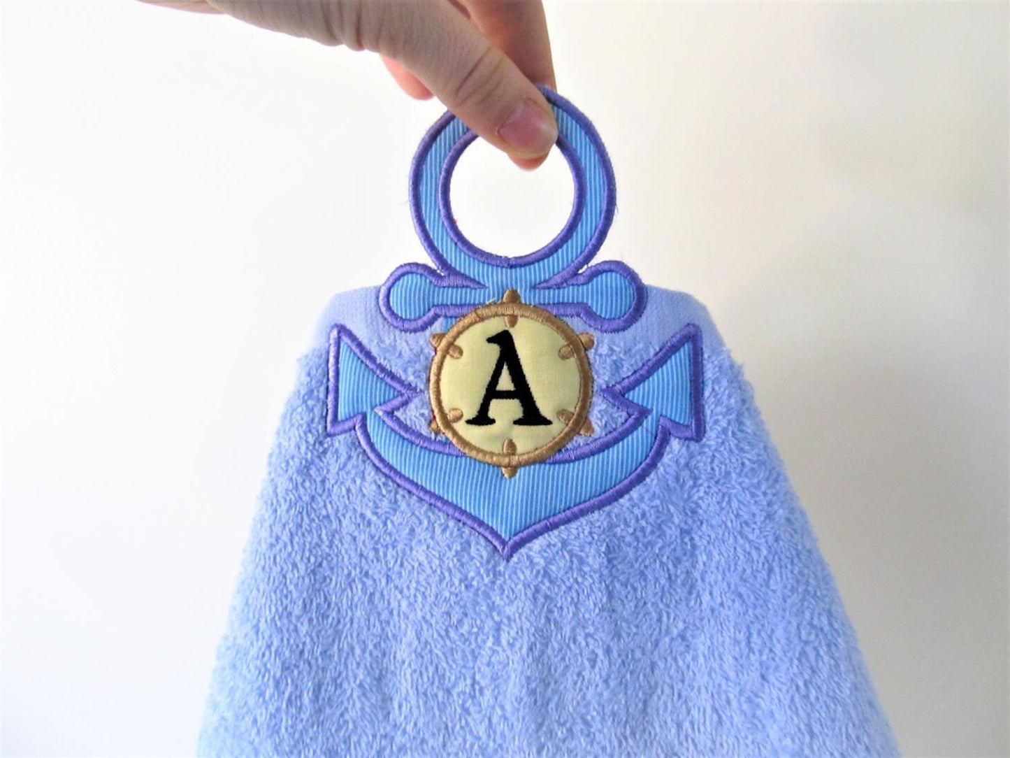 Nautical Anchor Monogram Towel Topper