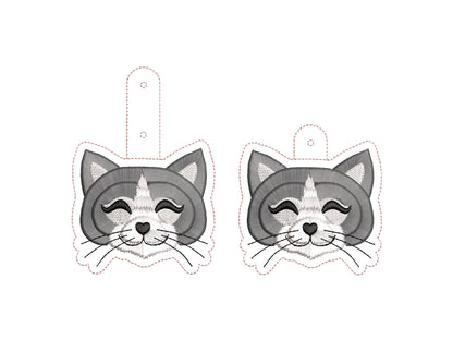 Fringed Kitty Cat Kitten Keychain