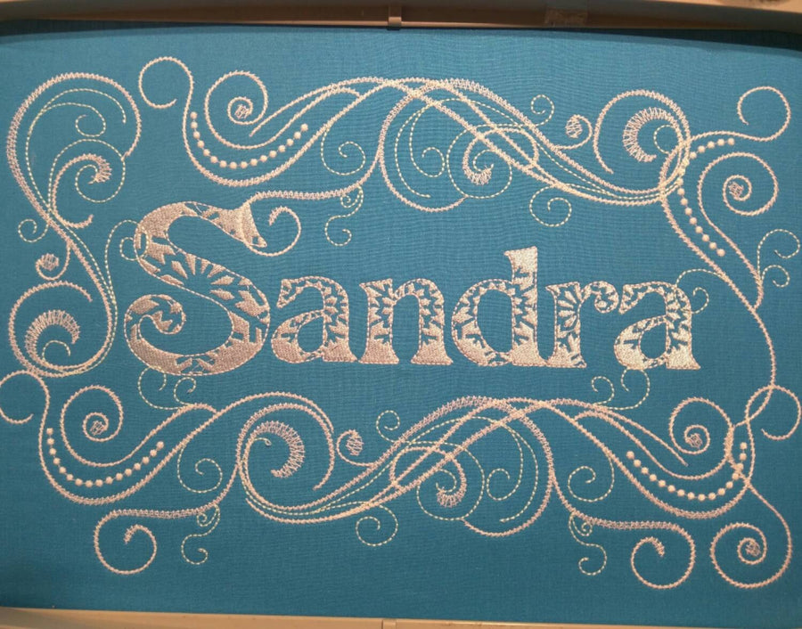 Swirl curl monogram frame and border SET perfect combining results Set