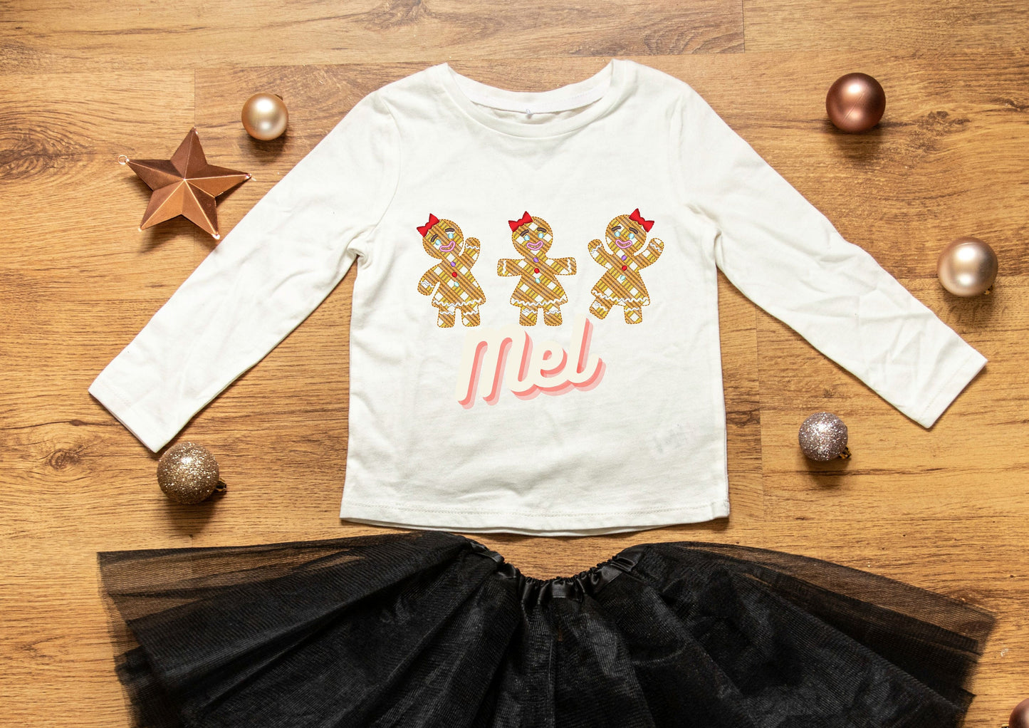 Gingham Christmas Gingerbread Man Trio