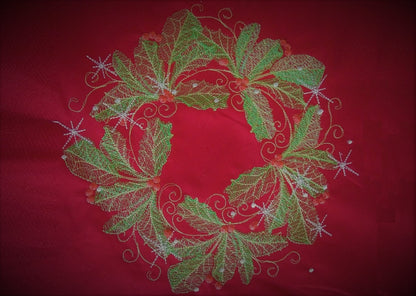 Sparkling holly leaves wreath Christmas holly leaf classy circle