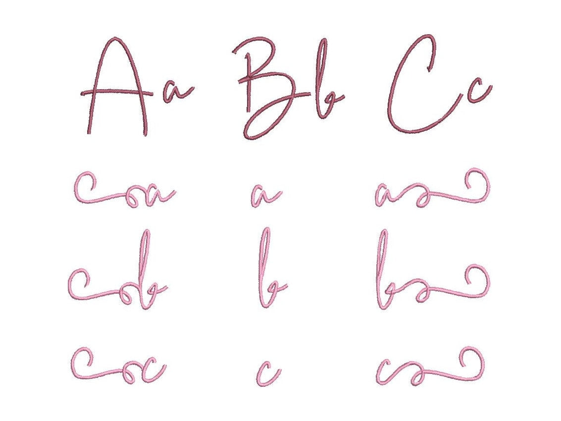 Script calligraphy signature Handwritten FONT machine embroidery ...