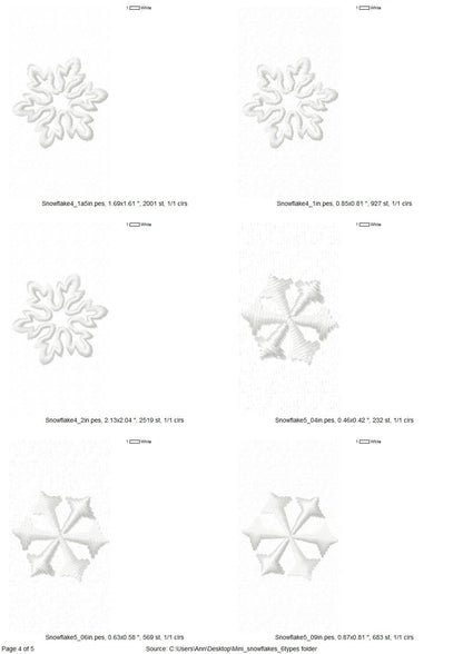 Snowflake Set of 5 and Bling Sparkle