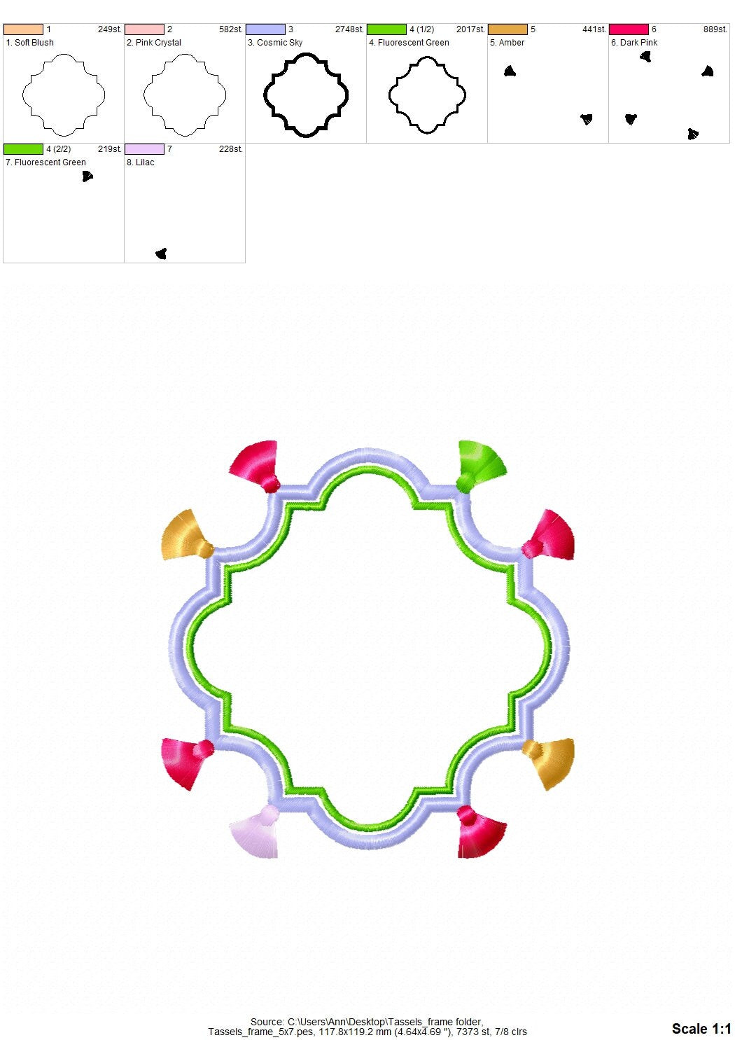 Fringed Tassel Monogram Frame