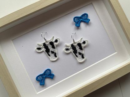 Farm Cow and Bow Earrings Charm FSL