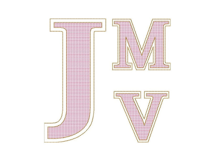 Golden Light Stitch Block Sheriff Font