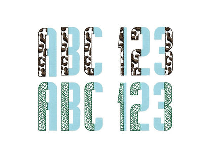 Duo Split Patterned Font Set of 2