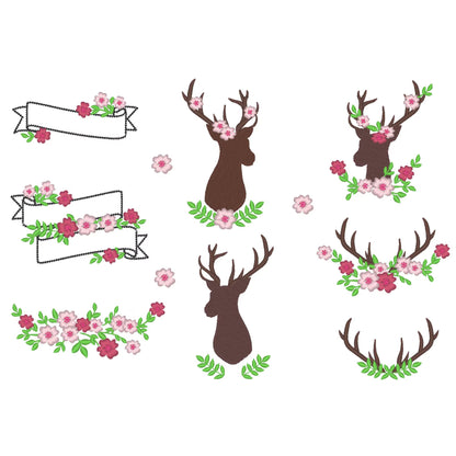Deer Antlers and Banner Set
