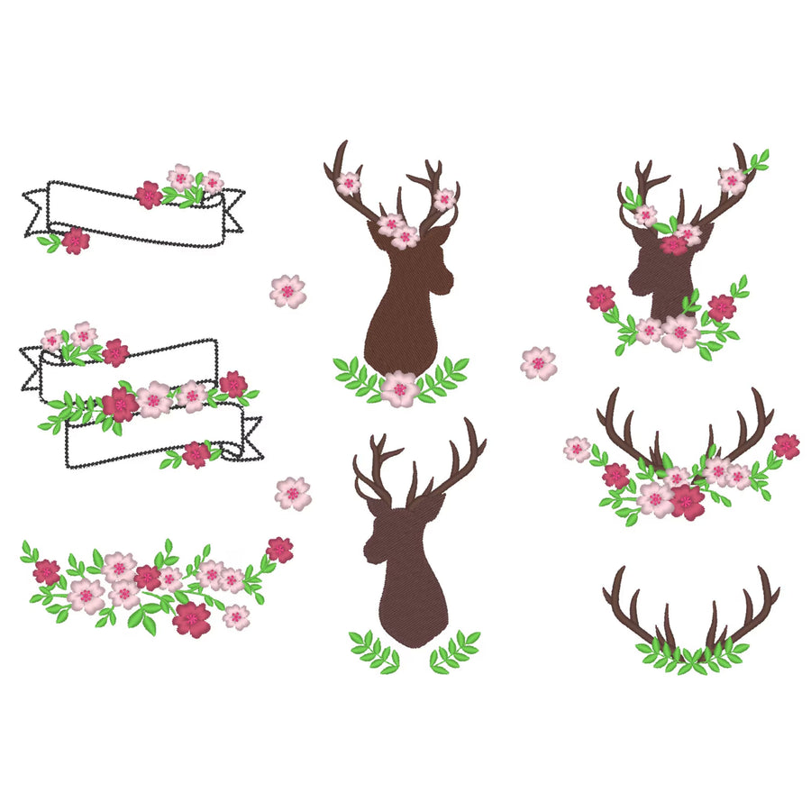 Deer Antlers and Banner Set