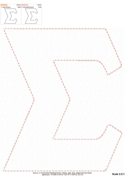 Raggedy Edge Easy Greek Font Applique