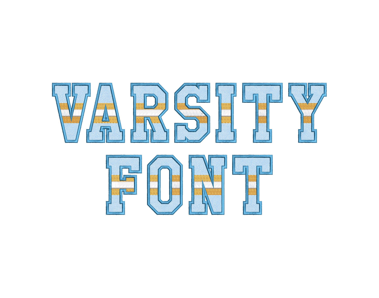 Striped Varsity Sports Font Applique
