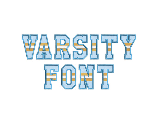 Striped Varsity Sports Font Applique