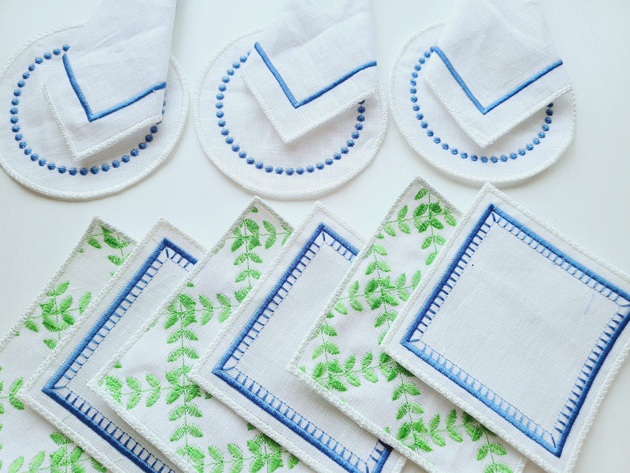 Festive Cocktail Napkin Coaster Set of 4