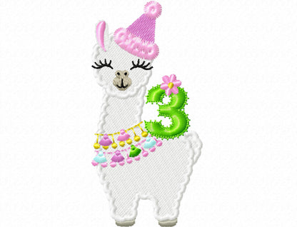 Llama Alpaca Birthday Number 3