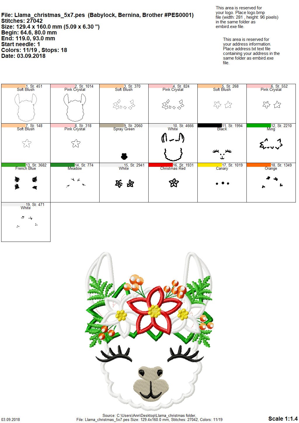 Christmas Pretty eyes llama or alpaca head with shabby chick roses