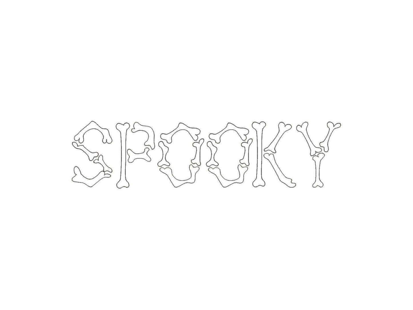 Halloween Skeleton Bones Font Raggedy Edge Applique