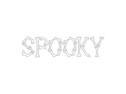 Halloween Skeleton Bones Font Raggedy Edge Applique