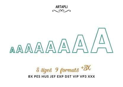 Satin Stitch Outline Block Font Applique