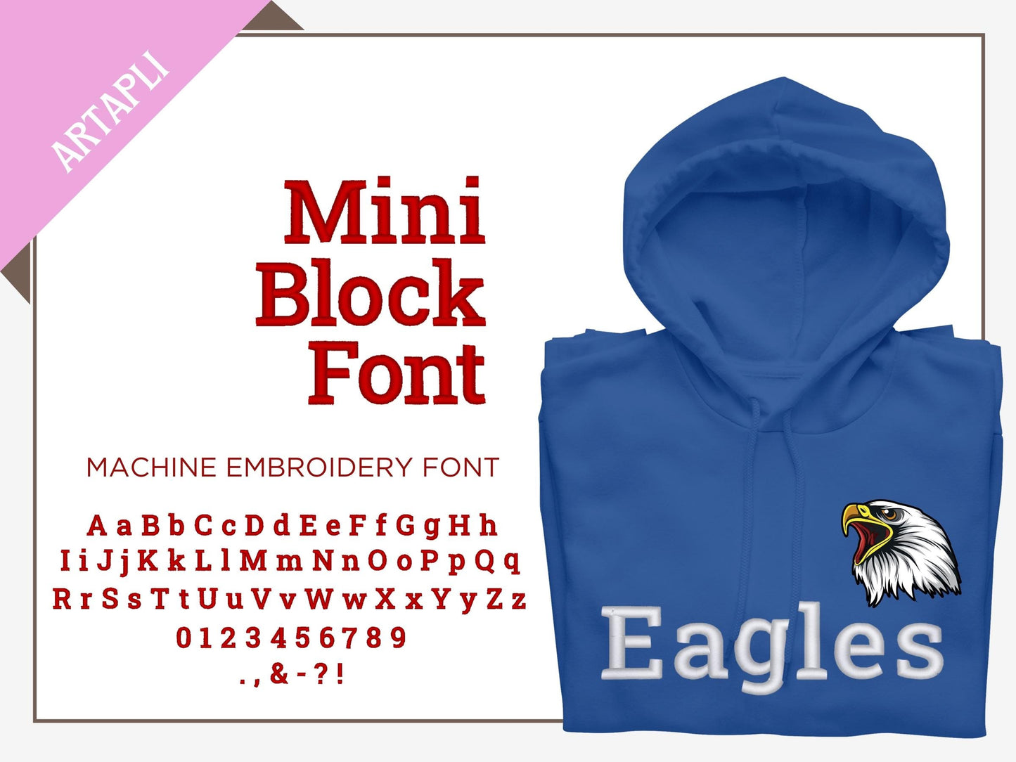 Mini Satin Stitch Block Font