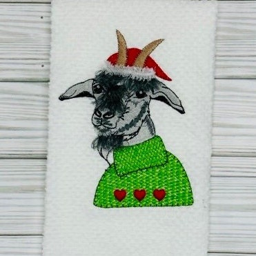 Fringed Christmas Farm Goat