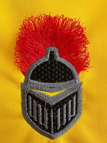 Fringed fluffy chenille Awesome Knight Helmet machine embroidery