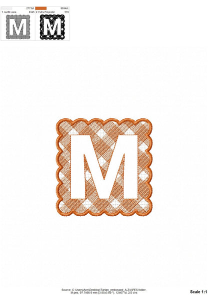 Embossed Towel Plaid Monogram Font