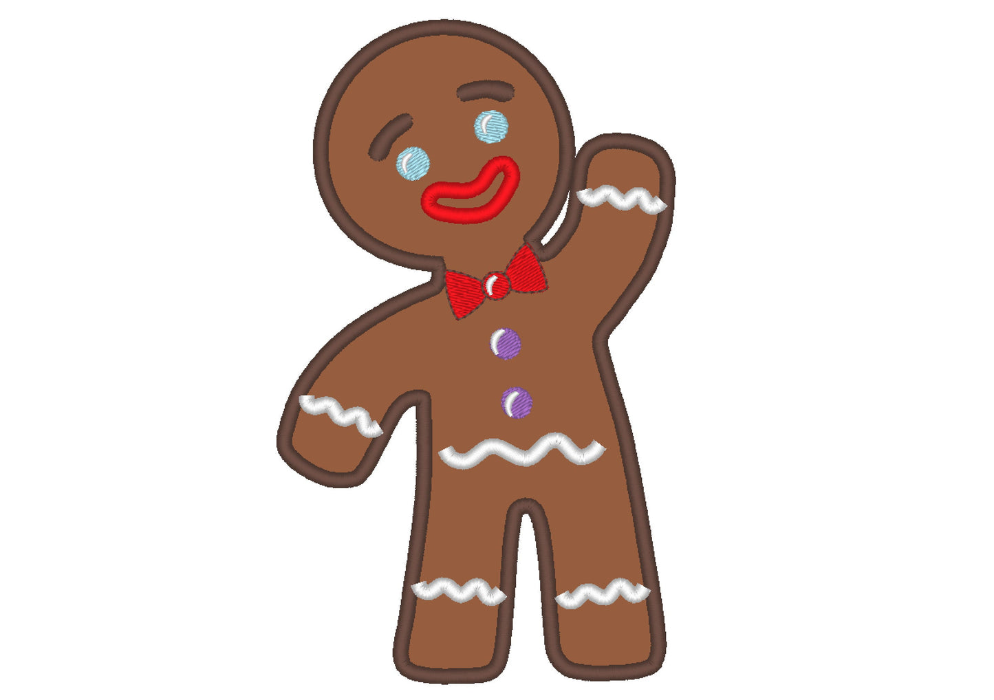 Christmas Gingerbread Man Applique