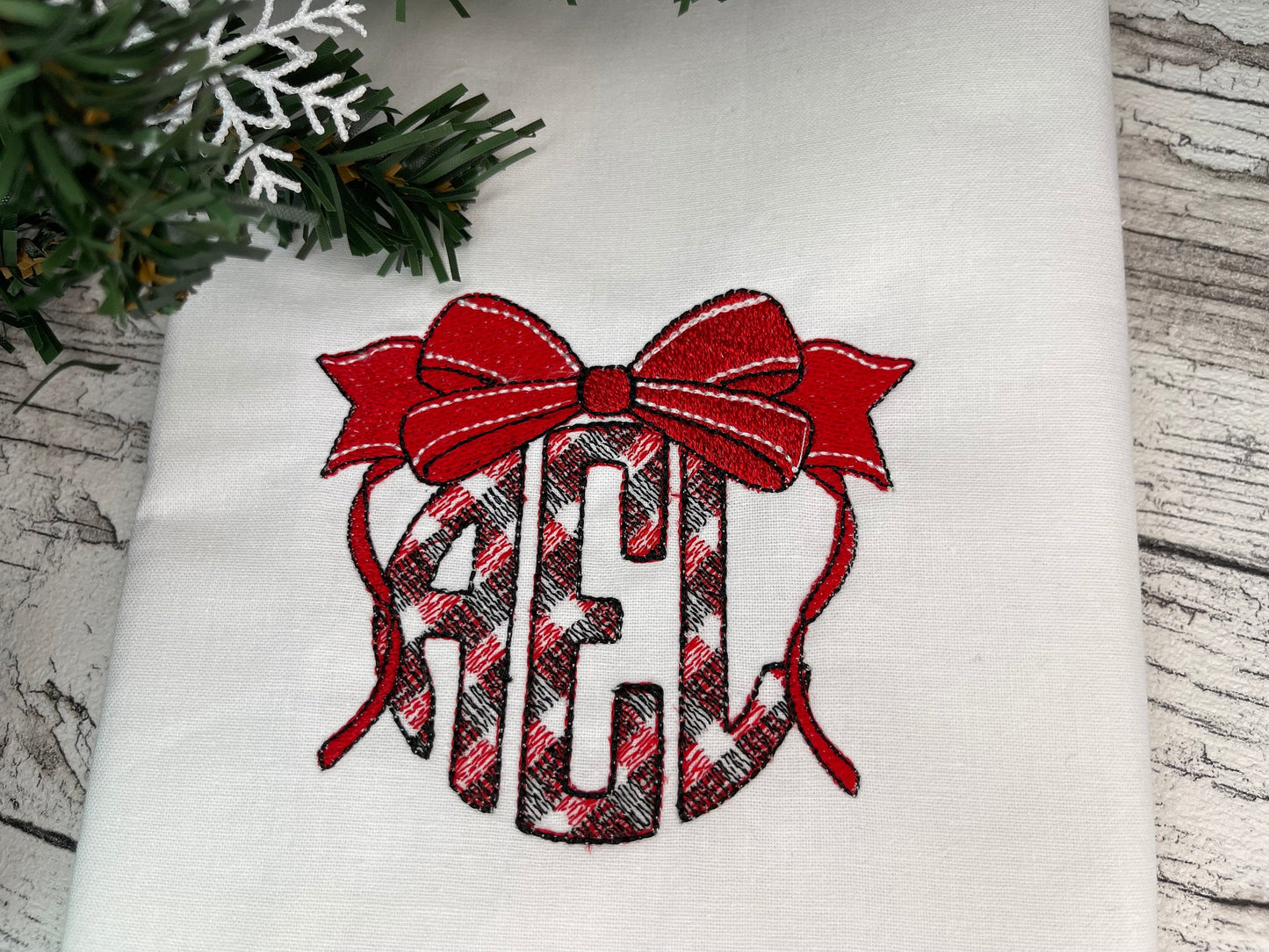 Old Fashioned Bow Monogram Frame