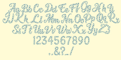 Snow Font light sketch outline machine embroidery font alphabet letters