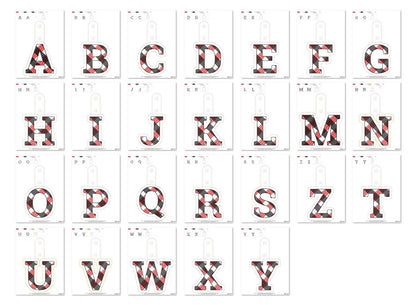 Christmas Gingham Monogram Keychain