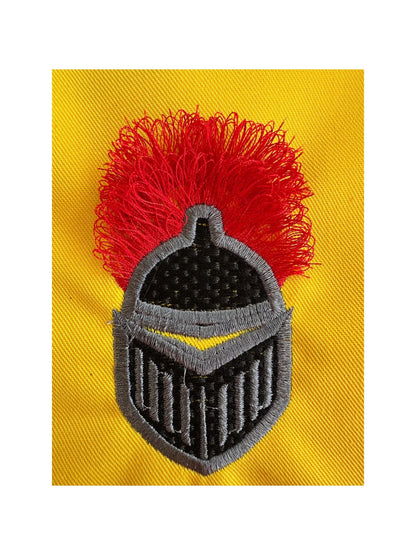 Fringed fluffy chenille Awesome Knight Helmet machine embroidery
