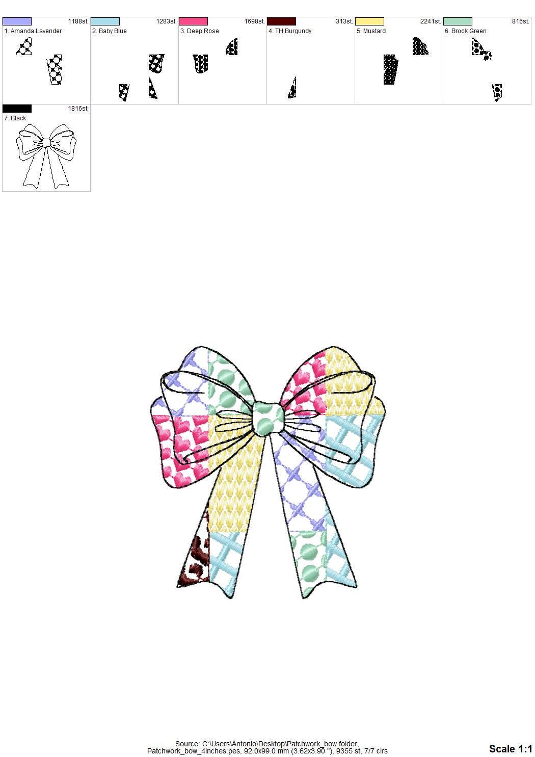Patchwork Patterned Heirloom Bow
