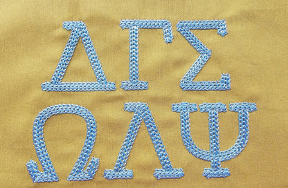 Chain Fill Hand Stitch Effect Greek Font