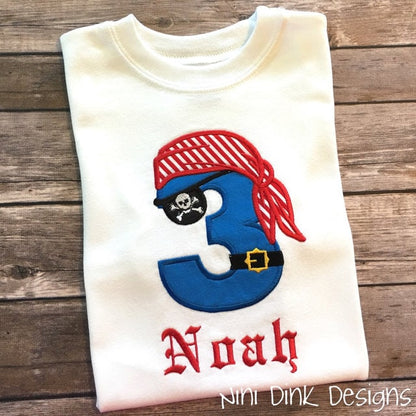 Pirate Birthday Numbers Applique