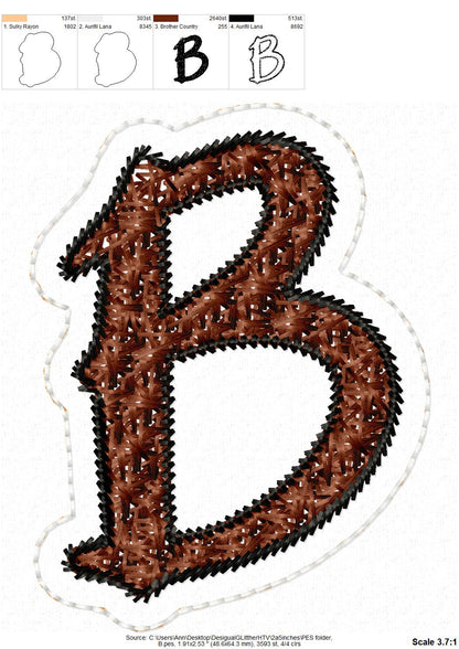 Desigual Faux Chenille Glitter HTV Vinyl Font