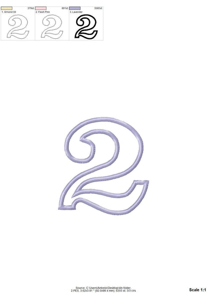 Classic Birthday Numbers Applique