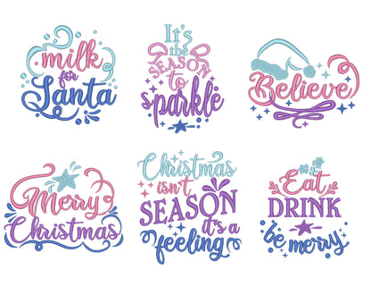 Sparkling Merry Christmas Saying Set