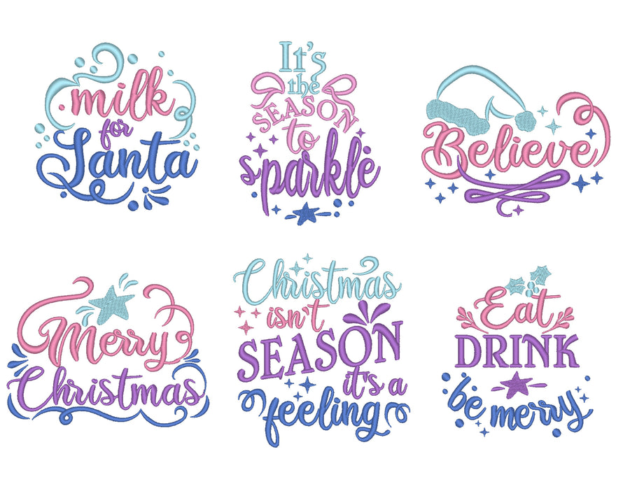 Sparkling Merry Christmas Saying Set