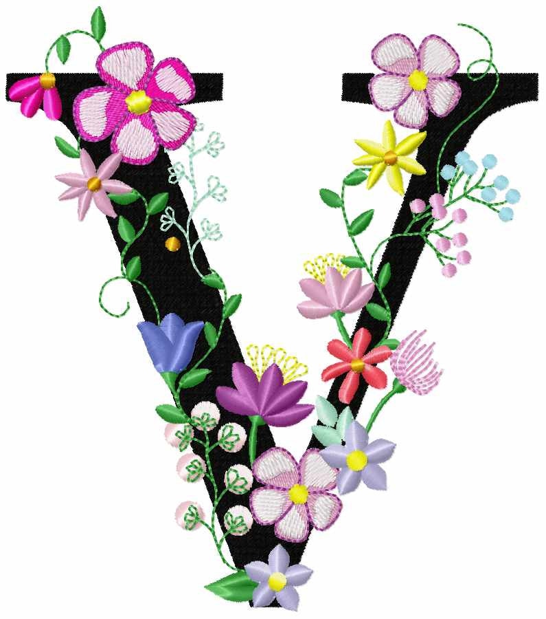 Floral Garden Flag Monogram Font