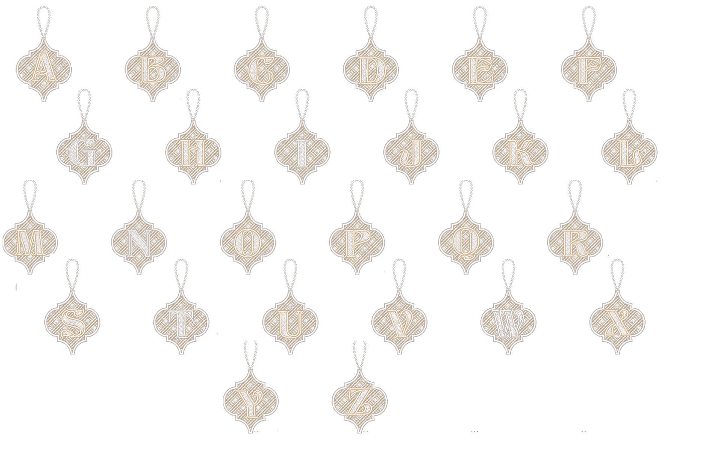 Gingham Christmas Tree Ornament Monogram