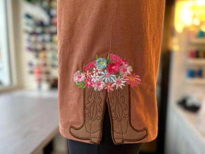 Cowboy Cowgirl Boots and Fringed Flower