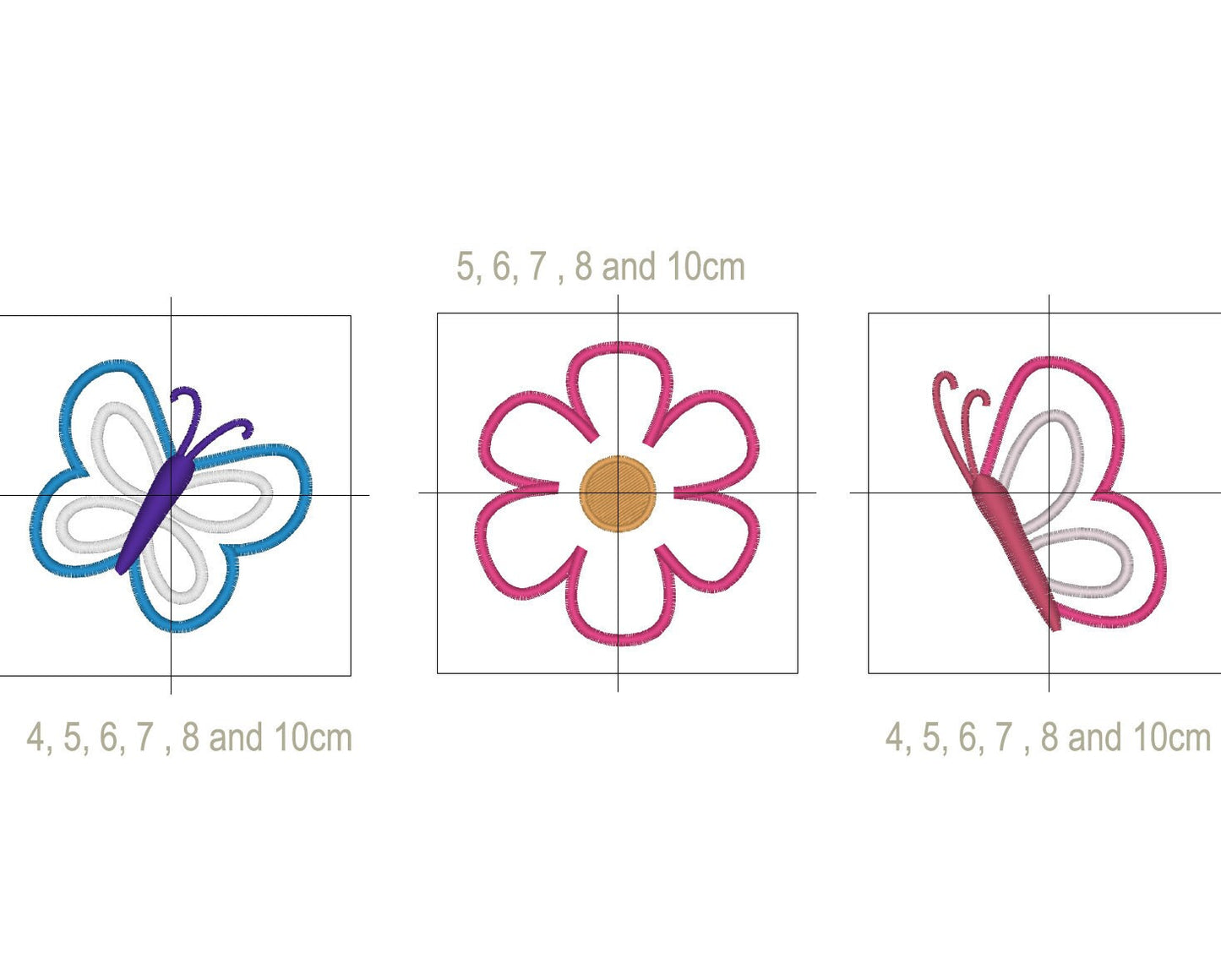 Butterfly And Flower Applique Set