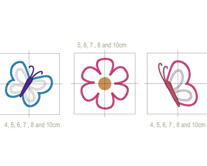 Butterfly And Flower Applique Set