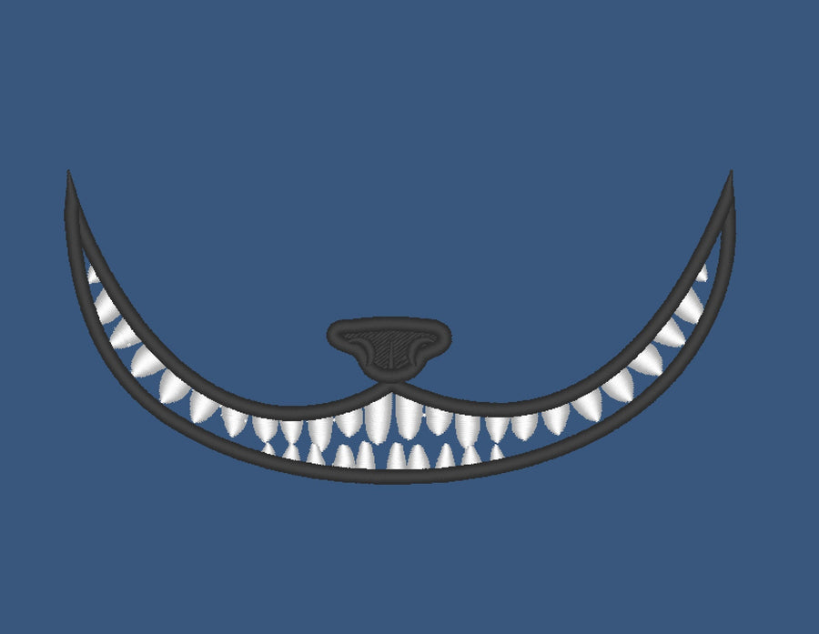 Cheshire Cat smile face mask Cat face machine embroidery designs 3.5,