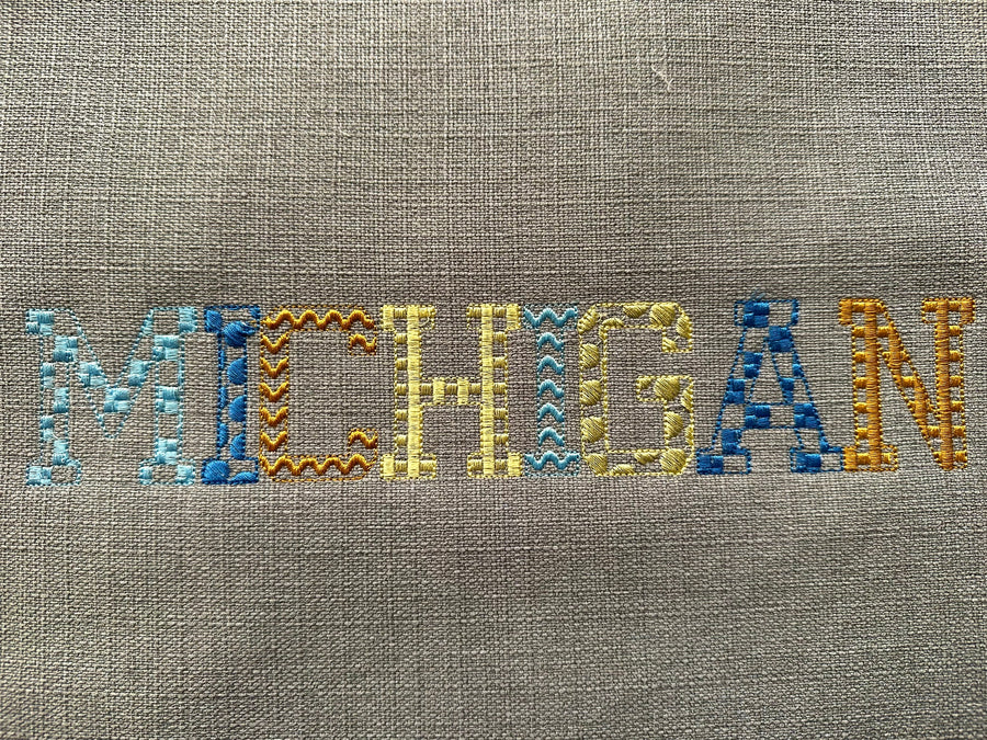 Patterned Font Set of 4