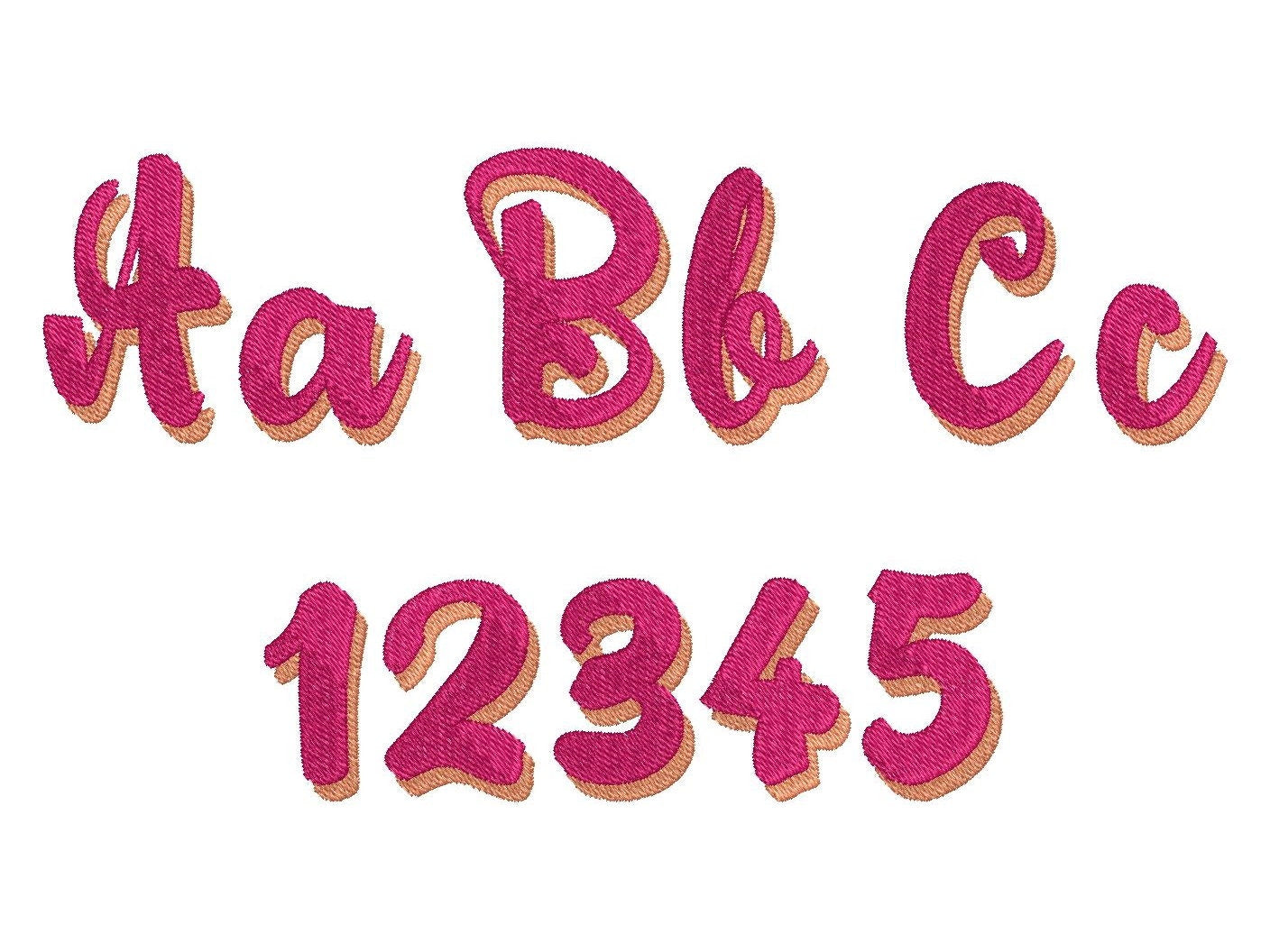 Adeline Script Shadow Font Fill Stitch