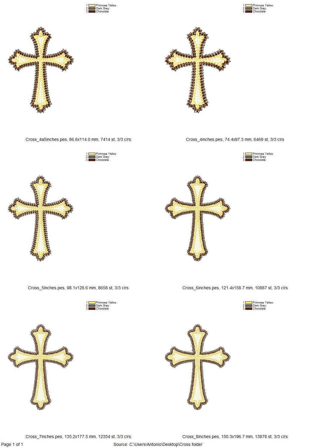 Quick Light Chain Stitch Religious Christian Cross